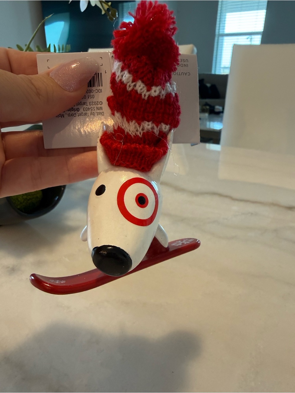 Target Bullseye Dog Ski Christmas Ornament